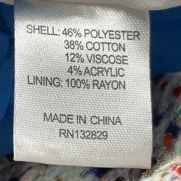 Song of Style Elma Rainbow Tweed Puff Sleeve Blazer Sz Small Preppy Plaid - Picture 6 of 6